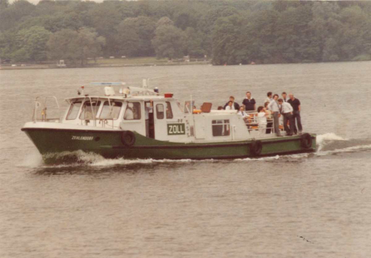 Berlin, ca. 1983 – Ein West-Berliner Zollboot auf der Havel (Fotograf: Hans-Joachim Grimm)