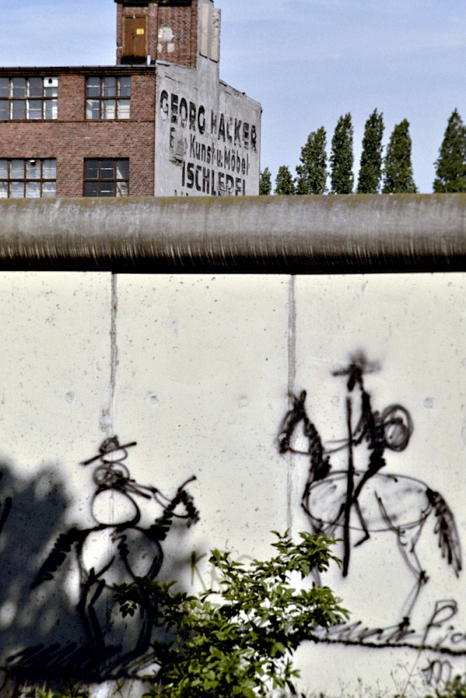 Berlin, ca. 1984 – Grenzmauer 75 an der Treptower Straße (Fotograf: Detlef Gallinge)